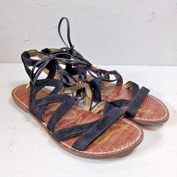 Sam Edelman Women's 6.5 Black Suede "Gemma" Gladiator Sandals - Picture 1 of 6